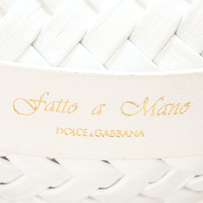 Dolce & Gabbana Nappa Woven Small Devotion Envelope Shoulder Bag White 7 of 11