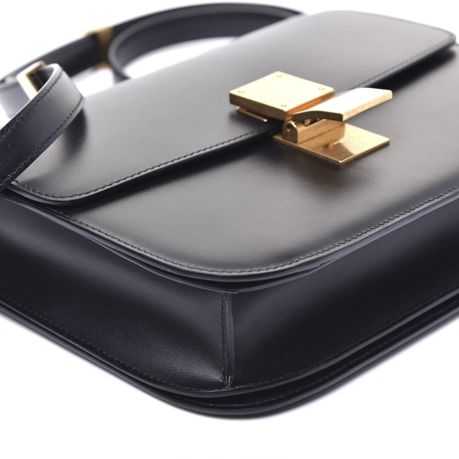 Celine Box Calfskin Medium Classic Box Flap Bag Black 6 of 12