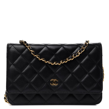 Chanel Lambskin Quilted Wallet On Chain WOC Black 1 of 9