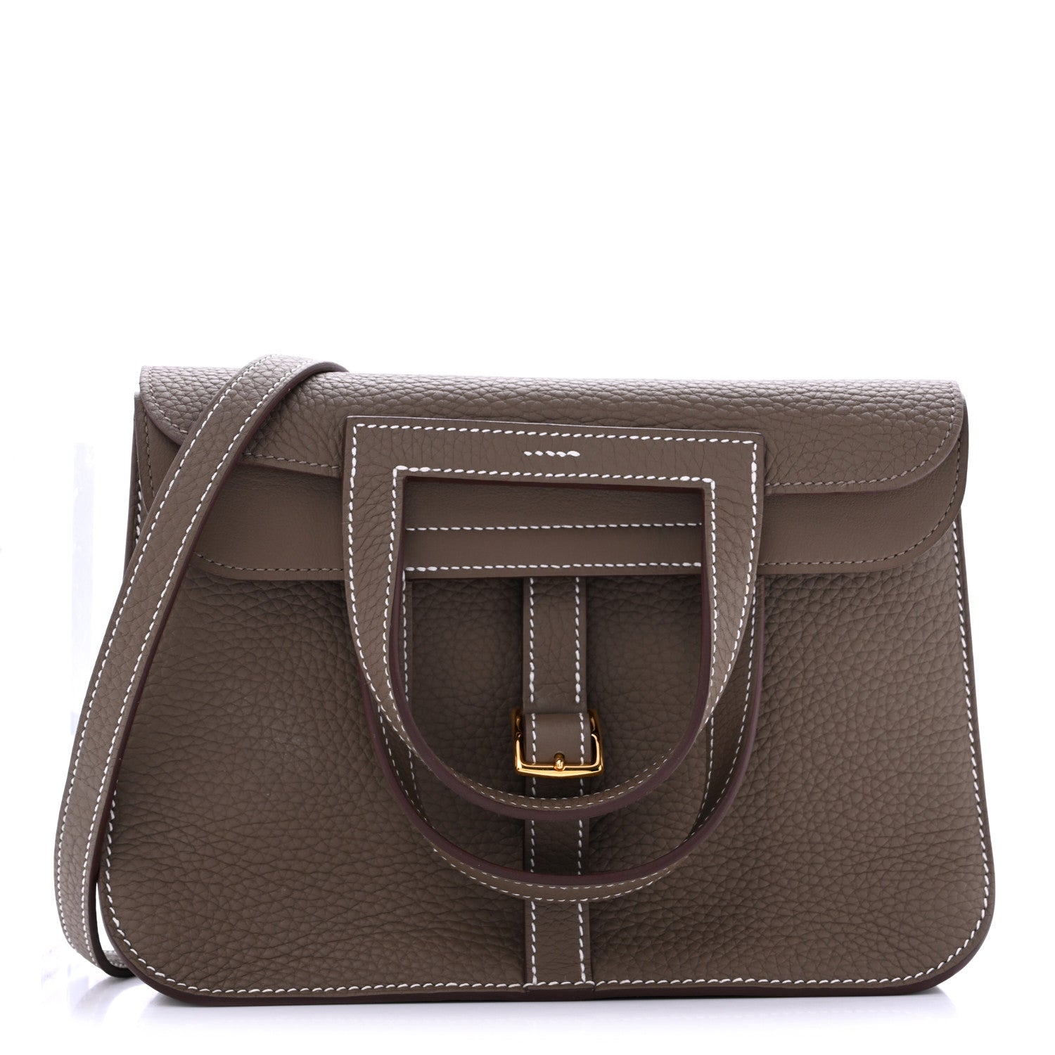 Hermes Taurillon Clemence Halzan 25  Etoupe 1 of 10