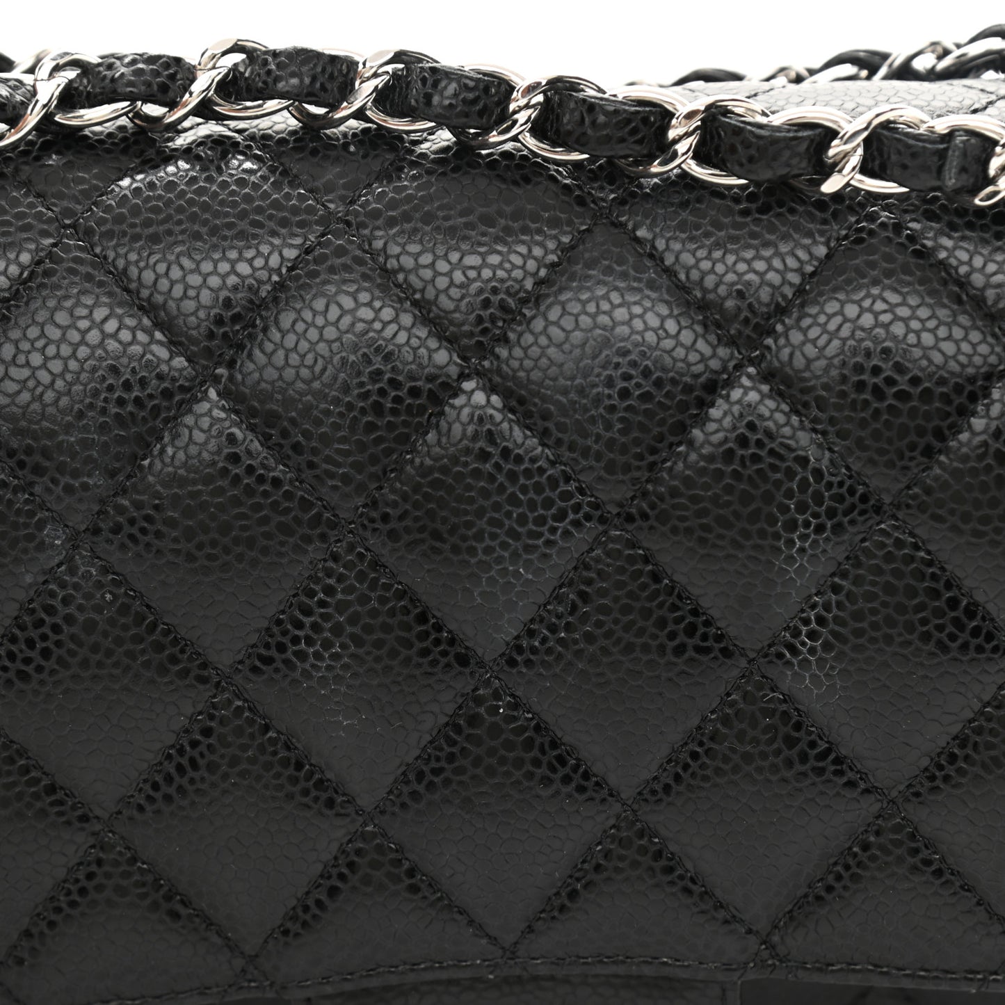 Caviar Quilted Medium Double Flap Black