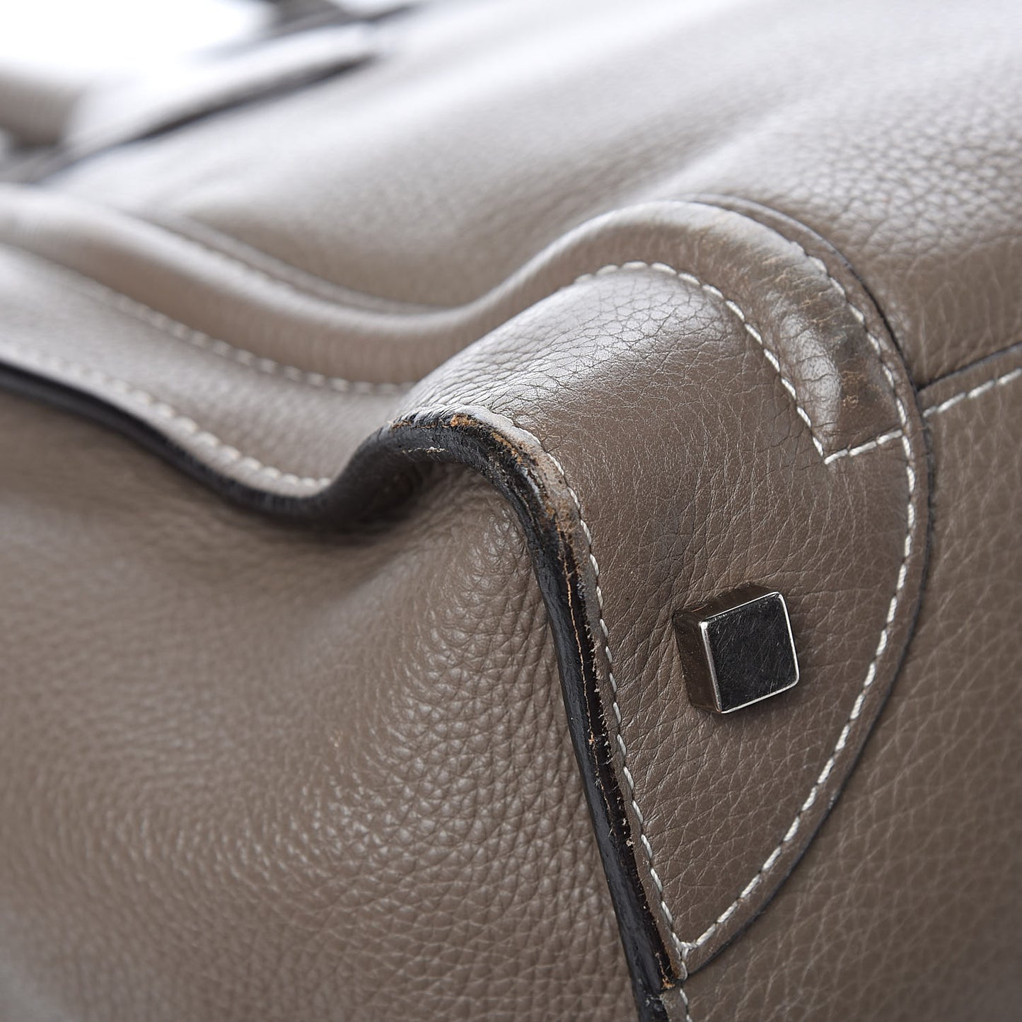 Drummed Calfskin Mini Luggage Souris