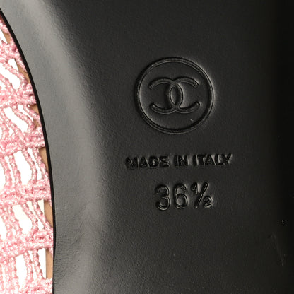 Chanel Raffia Cap Toe Ballerina Flats 36.5 Pink Beige 8 of 10