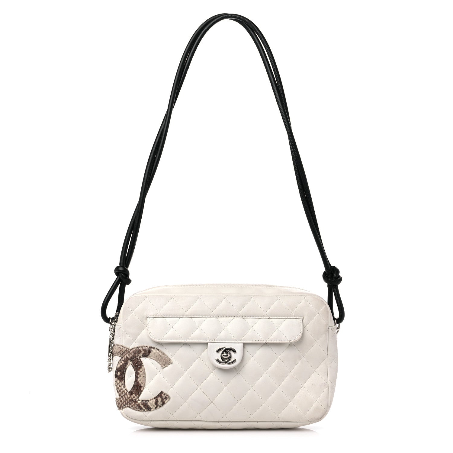 Chanel Calfskin Python Quilted Cambon Camera Case White 1 of 17