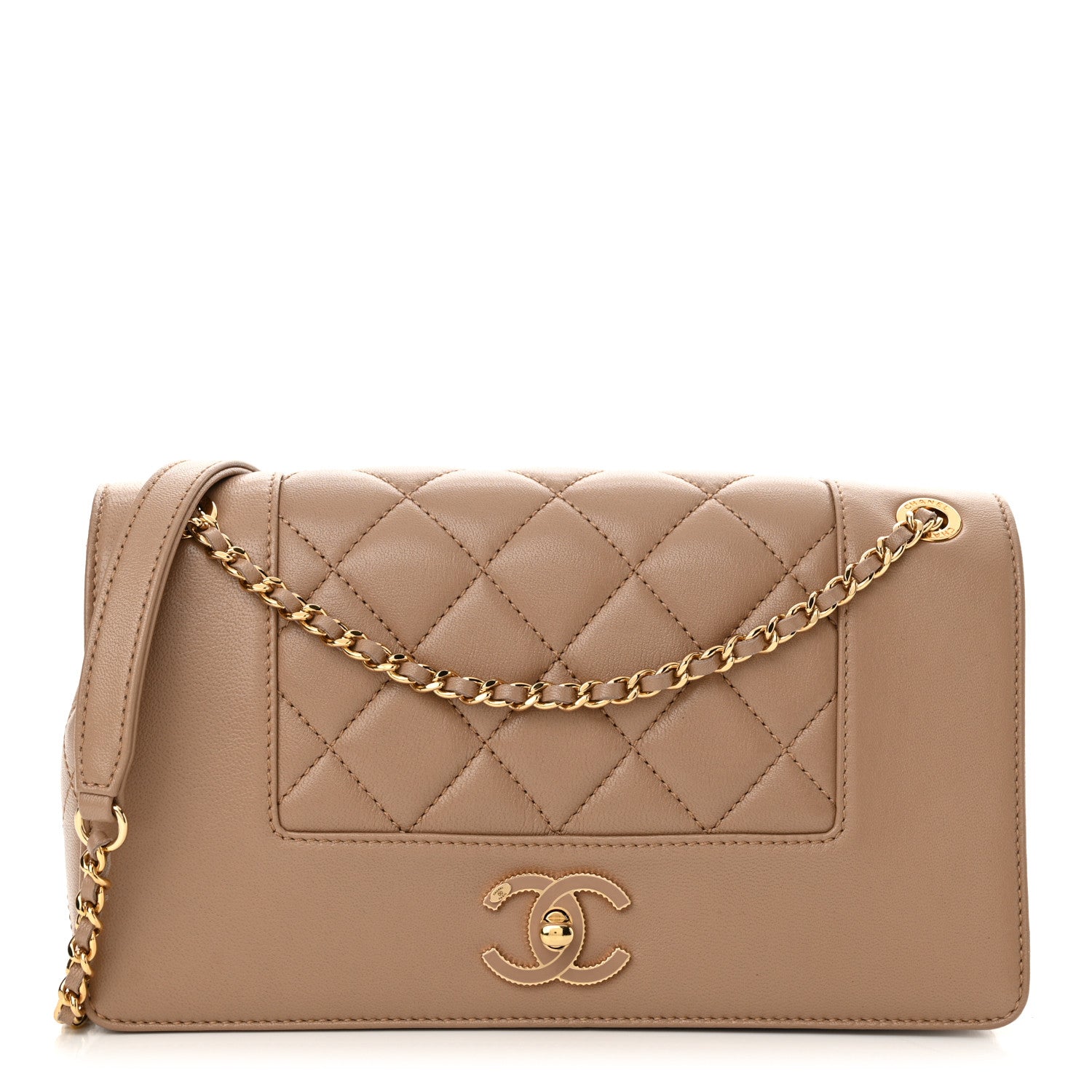 Chanel Sheepskin Quilted Vintage Mademoiselle Flap Beige 1 of 11