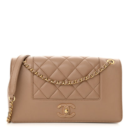 Chanel Sheepskin Quilted Vintage Mademoiselle Flap Beige 1 of 11