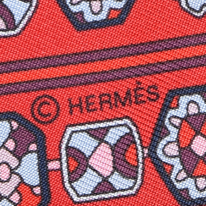 Hermes Silk Tapis Persans Twilly Marine Rouge Mauve 5 of 5