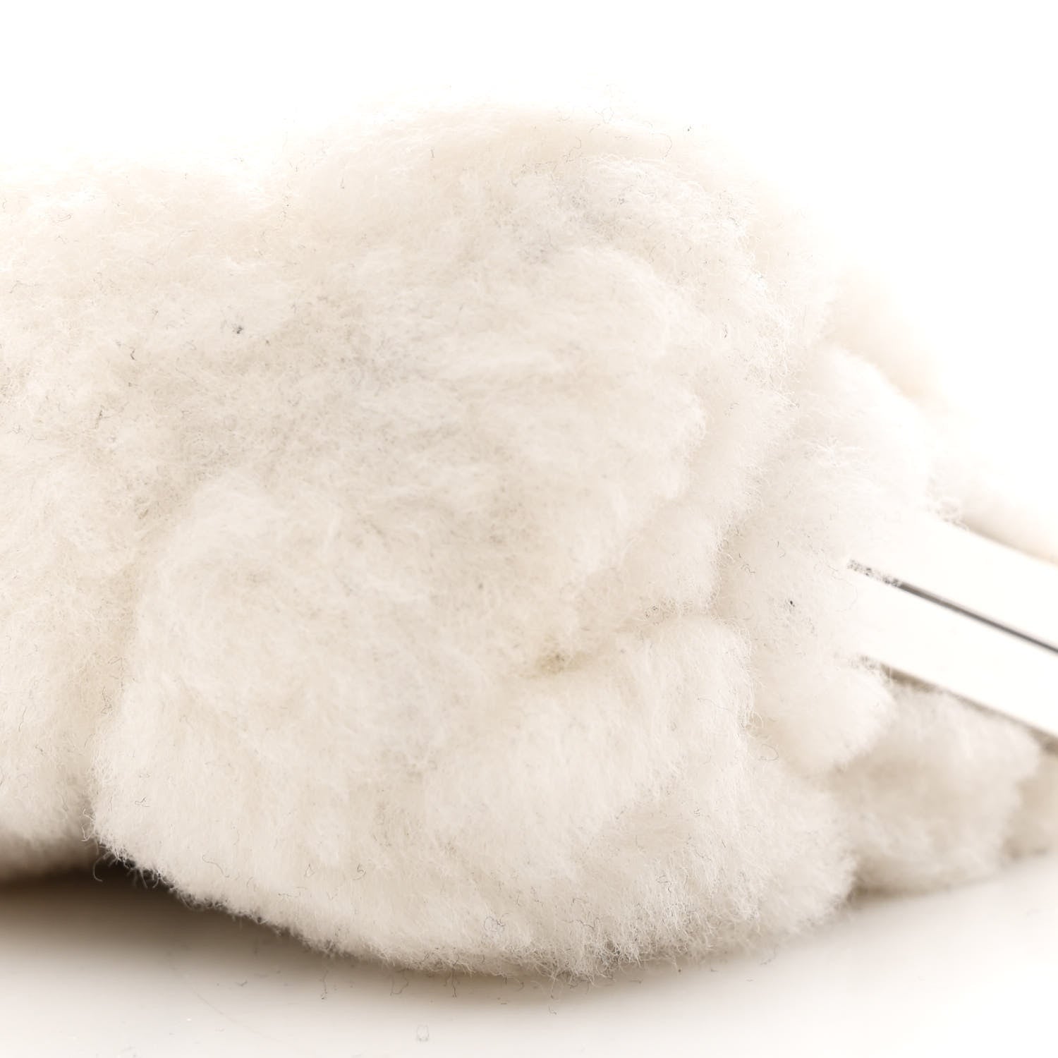 Chanel Shearling Sheepskin Lambskin Quilted Clutch With Chain White 10 of 10