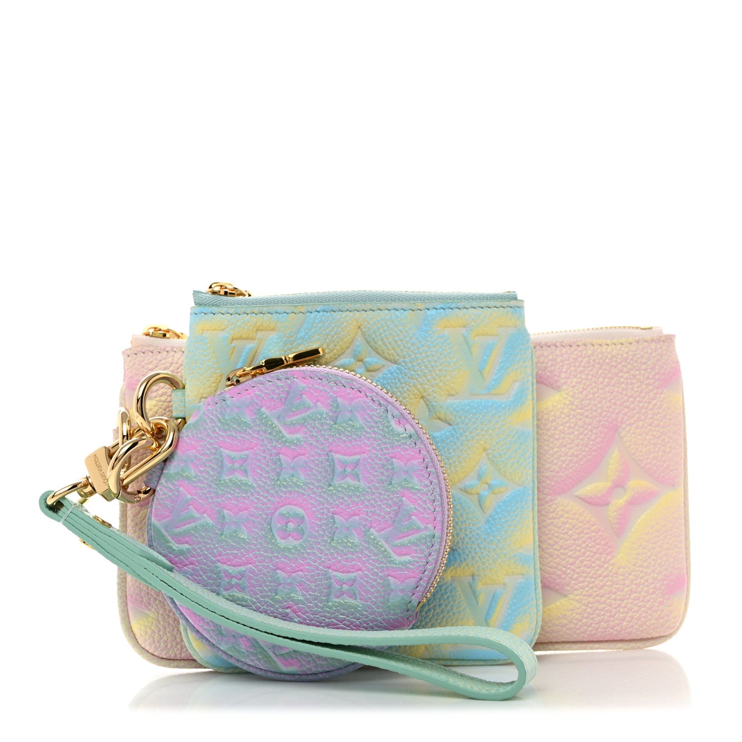 Louis Vuitton Empreinte Monogram Summer Stardust Trio Pouch Pink Water Green Lilas 1 of 11