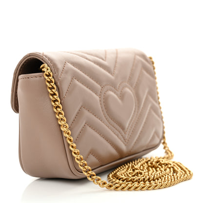 Gucci Calfskin Matelasse Super Mini GG Marmont Shoulder Bag Porcelain Rose 3 of 12