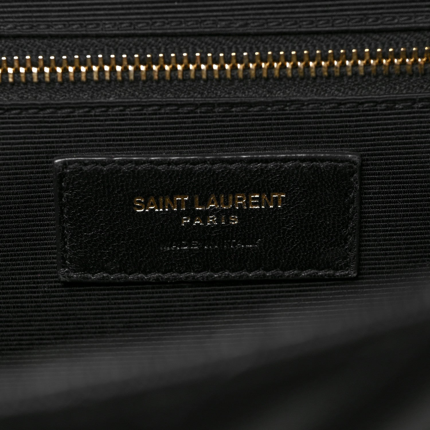 Saint Laurent Smooth Calfskin Matelasse Chevron Large Monogram Satchel Black 6 of 9
