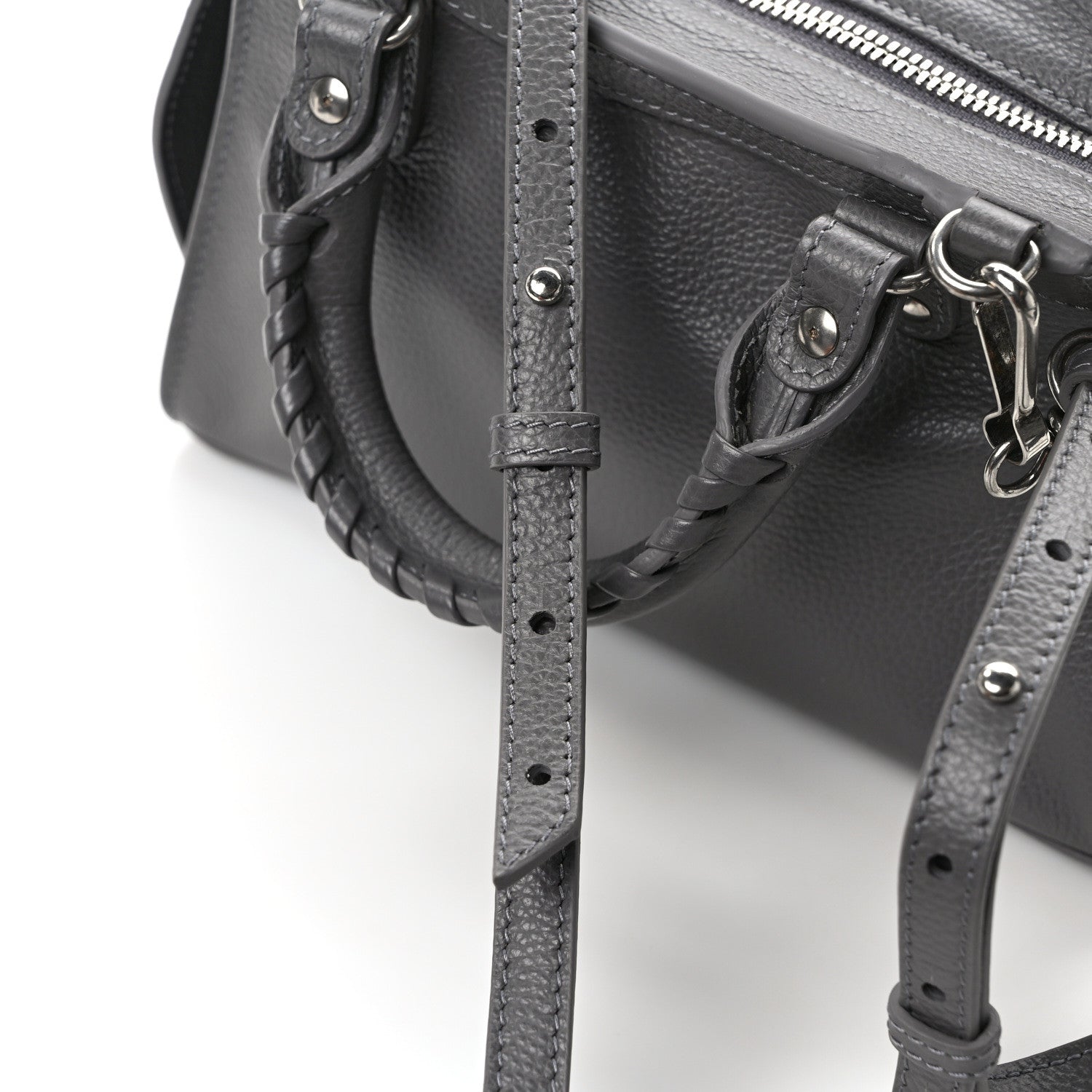 Balenciaga Grained Calfskin Neo Classic Silver Hardware Mini City Dark Grey 11 of 11