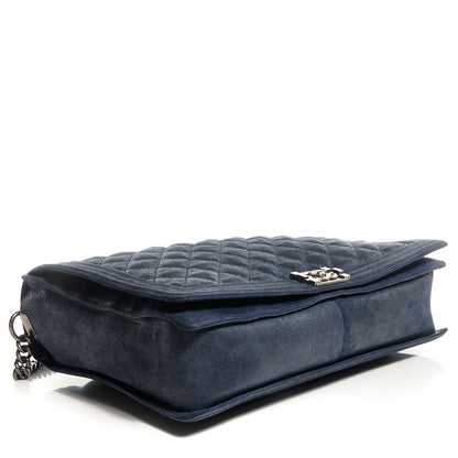 Chanel Goatskin Quilted Large Gentle Boy Flap Navy 4 of 8
