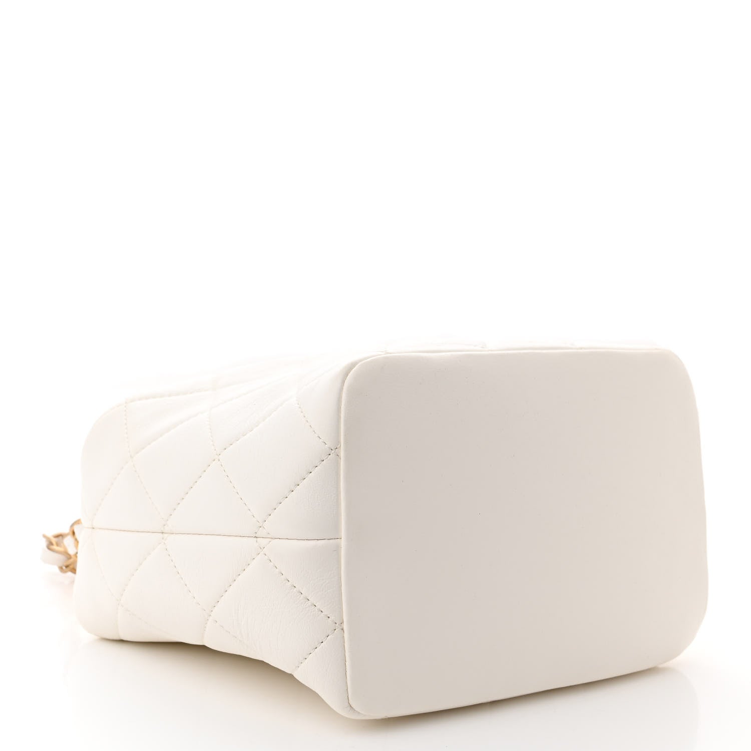 Chanel Lambskin Quilted CC Crystal Signature Chain Hobo White 4 of 12