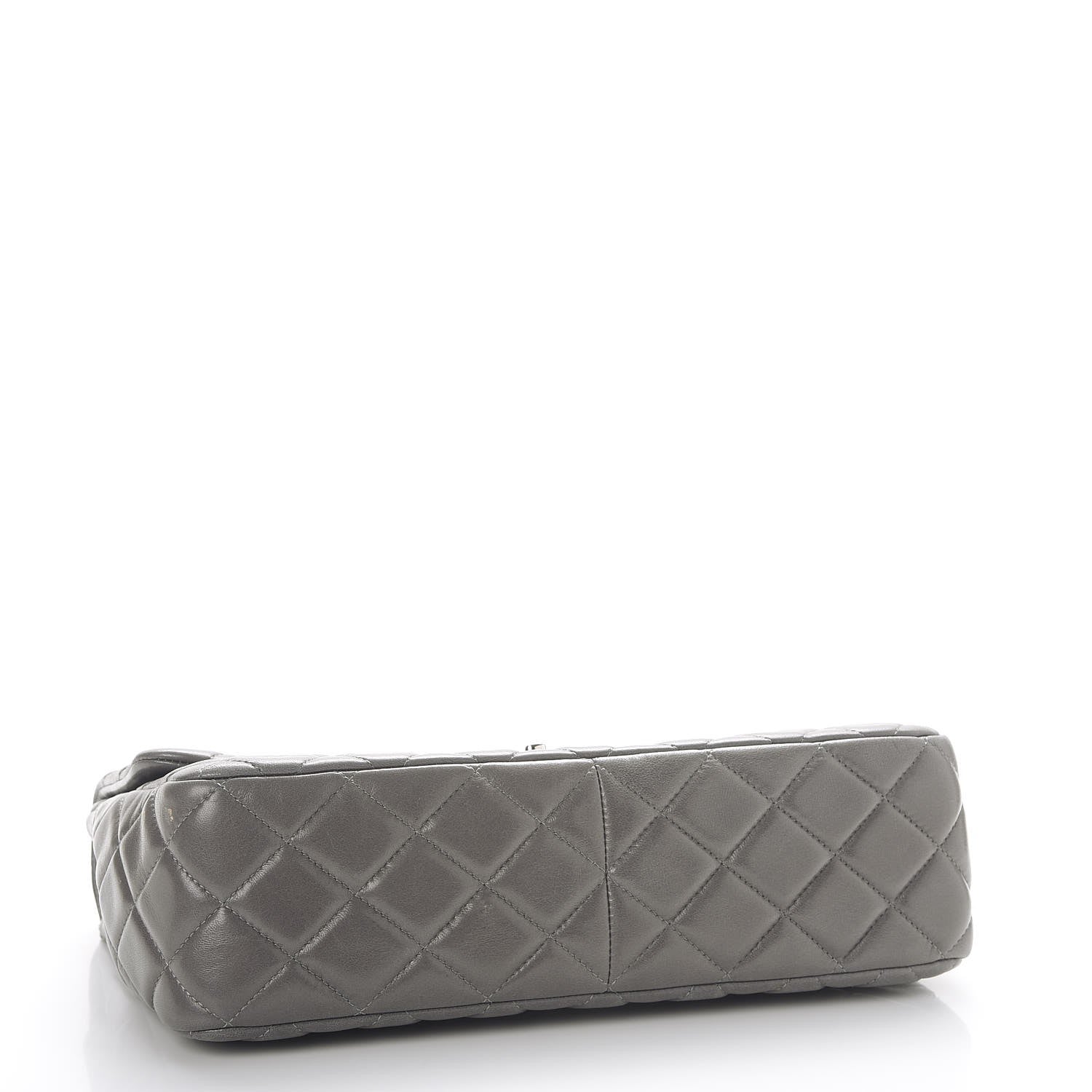 Chanel Lambskin Quilted Jumbo Single Flap Dark Grey 4 of 9