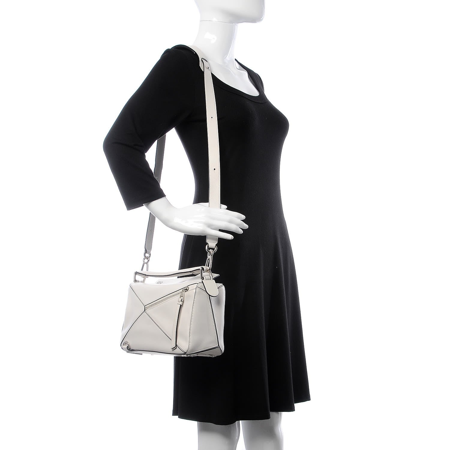 Loewe Calfskin Small Puzzle Bag White 2 of 8