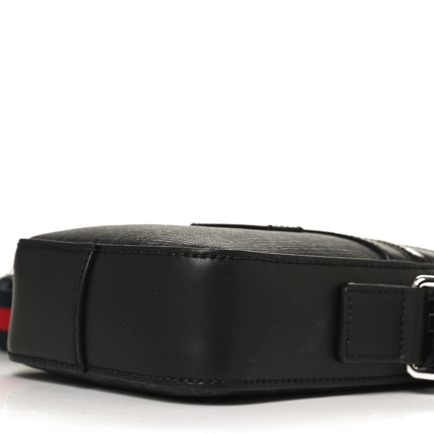 GG Supreme Monogram Appia Calfskin Web Small Camera Messenger Bag Black Grey