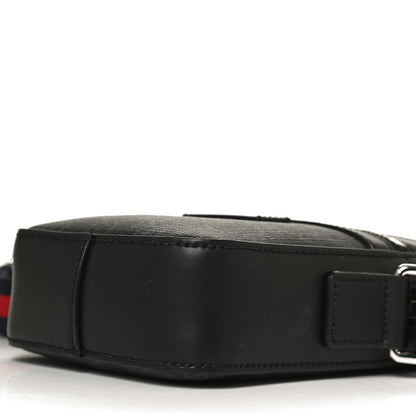Gucci GG Supreme Monogram Appia Calfskin Web Small Camera Messenger Bag Black Grey 9 of 10