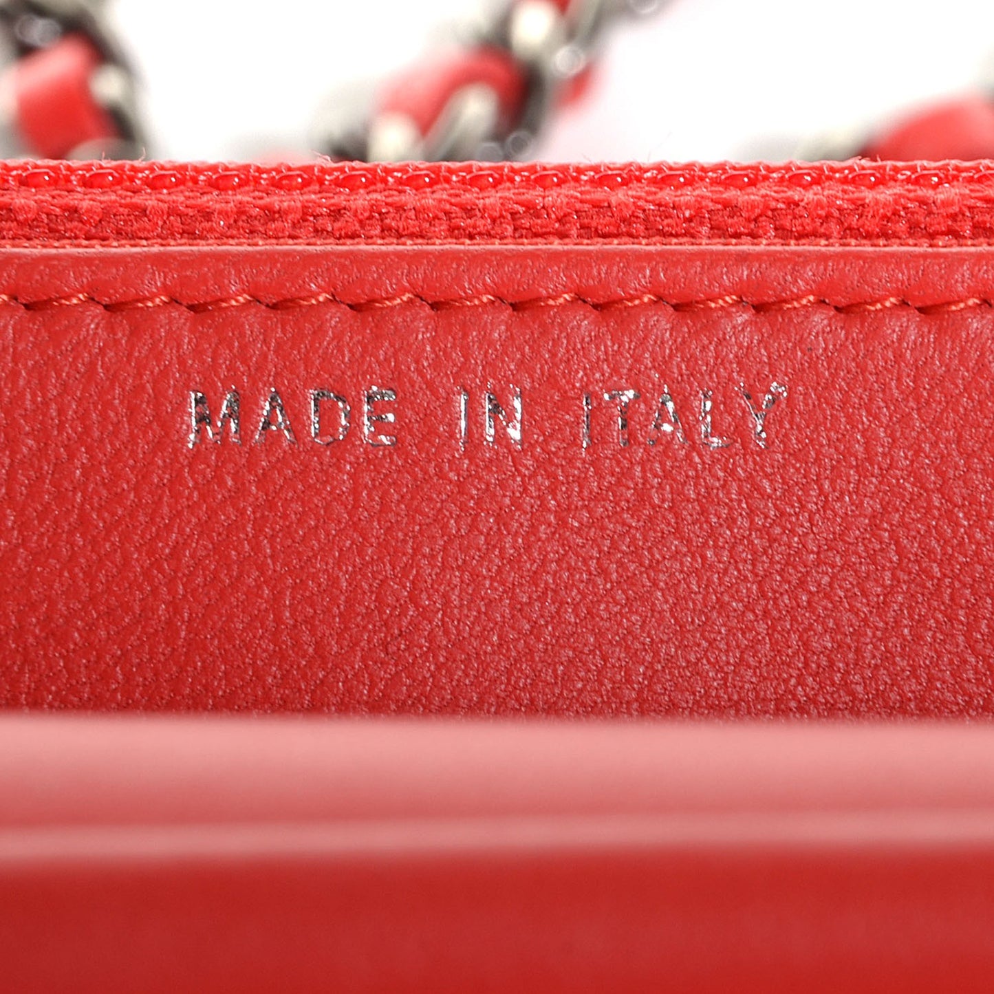 Lambskin Boy Wallet On Chain WOC Red