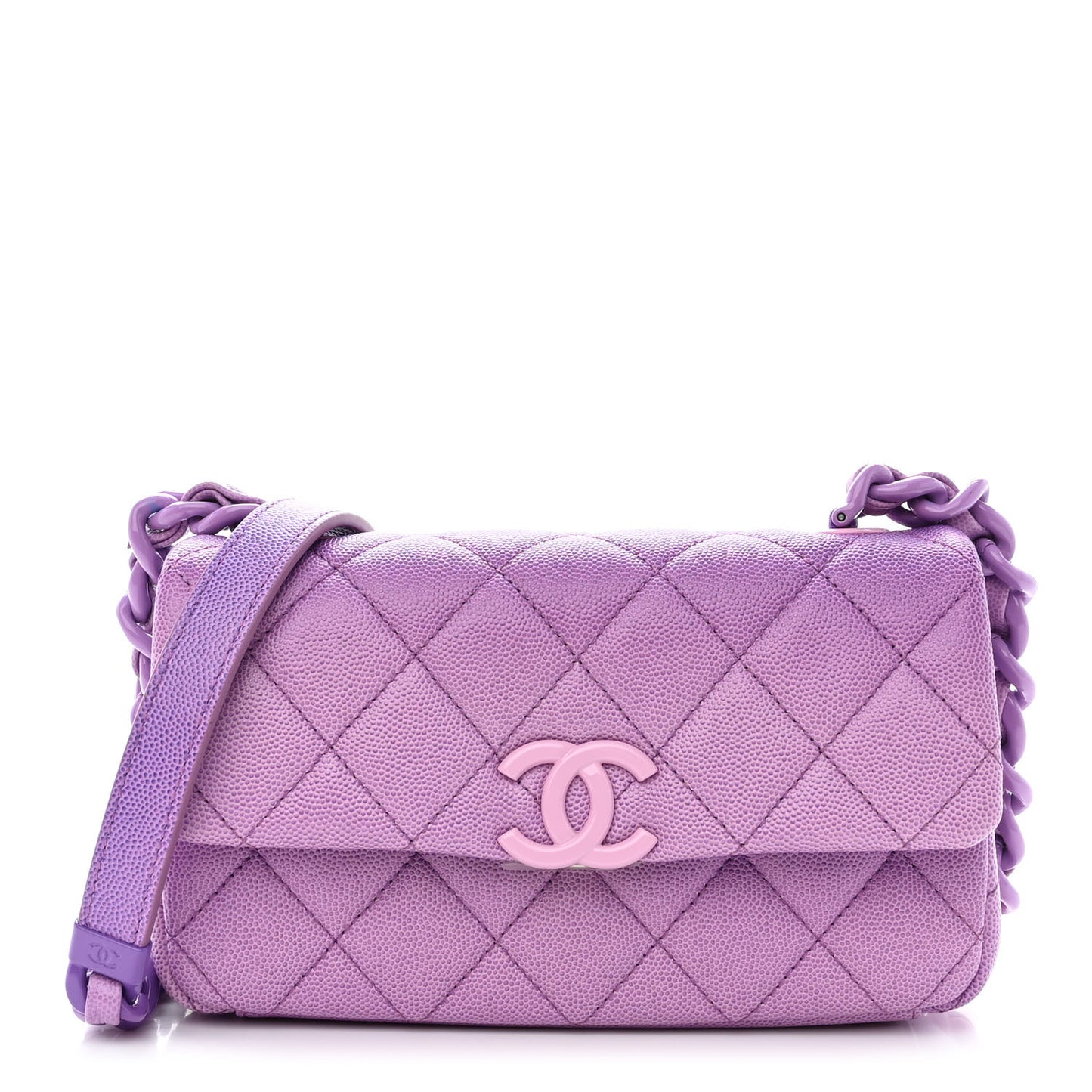 Shaded Caviar Quilted My Everything Small Flap Purple Light Purple