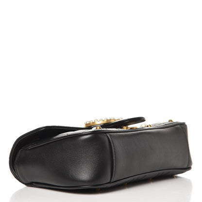 Gucci Calfskin Matelasse Studded Mini Pearly GG Marmont Shoulder Bag Black 4 of 7