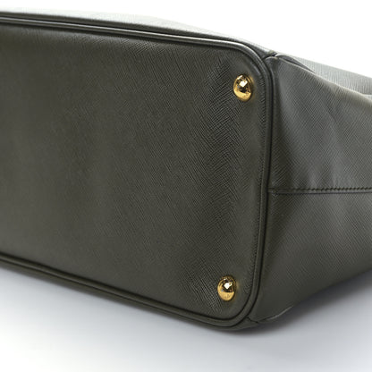 Prada Saffiano Lux Medium Galleria Double Zip Tote Militare 9 of 12