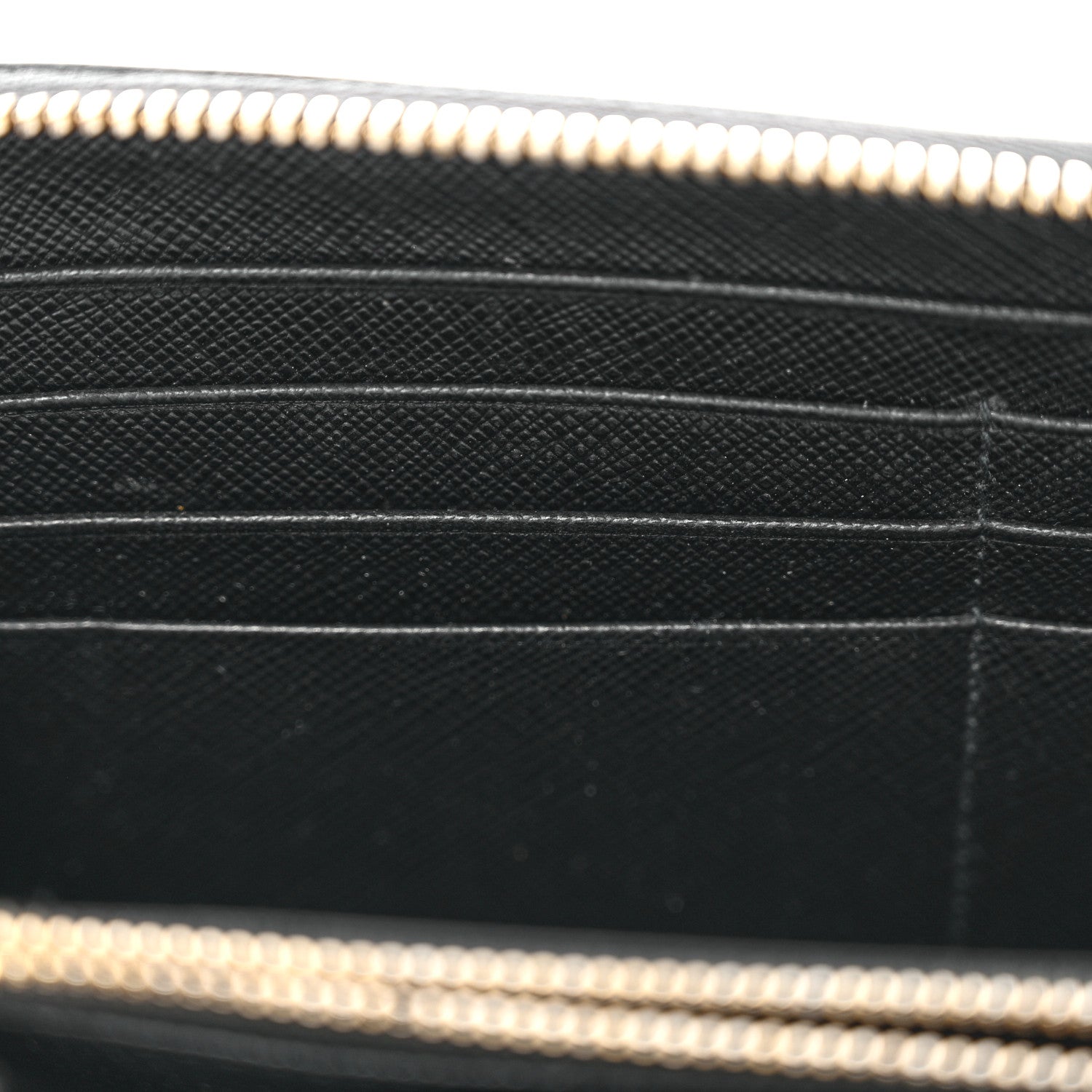 Prada Saffiano Metal Zip Around Wallet Black 13 of 16