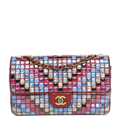 Chanel Lambskin Mosaic Medium Flap Red Multicolor 1 of 8
