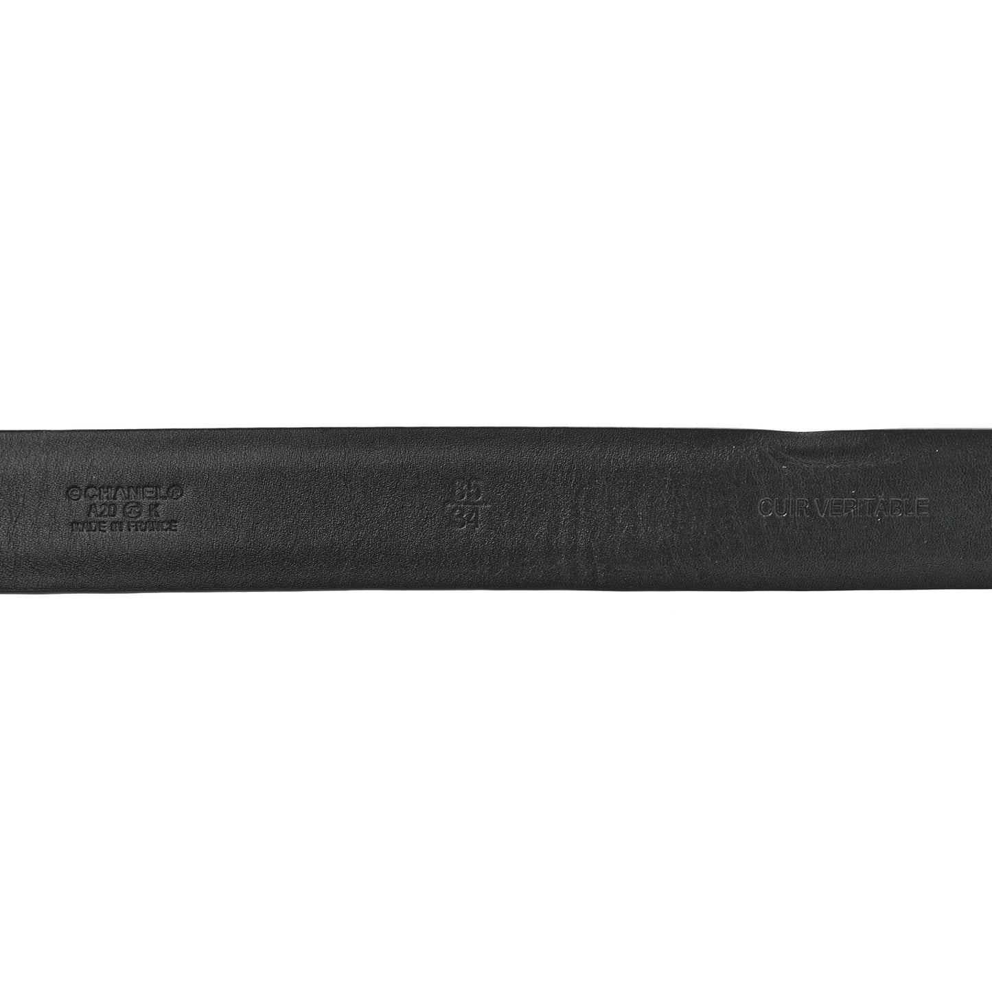 Calfskin Metal Crystal Quilted CC Belt 85 34 Black