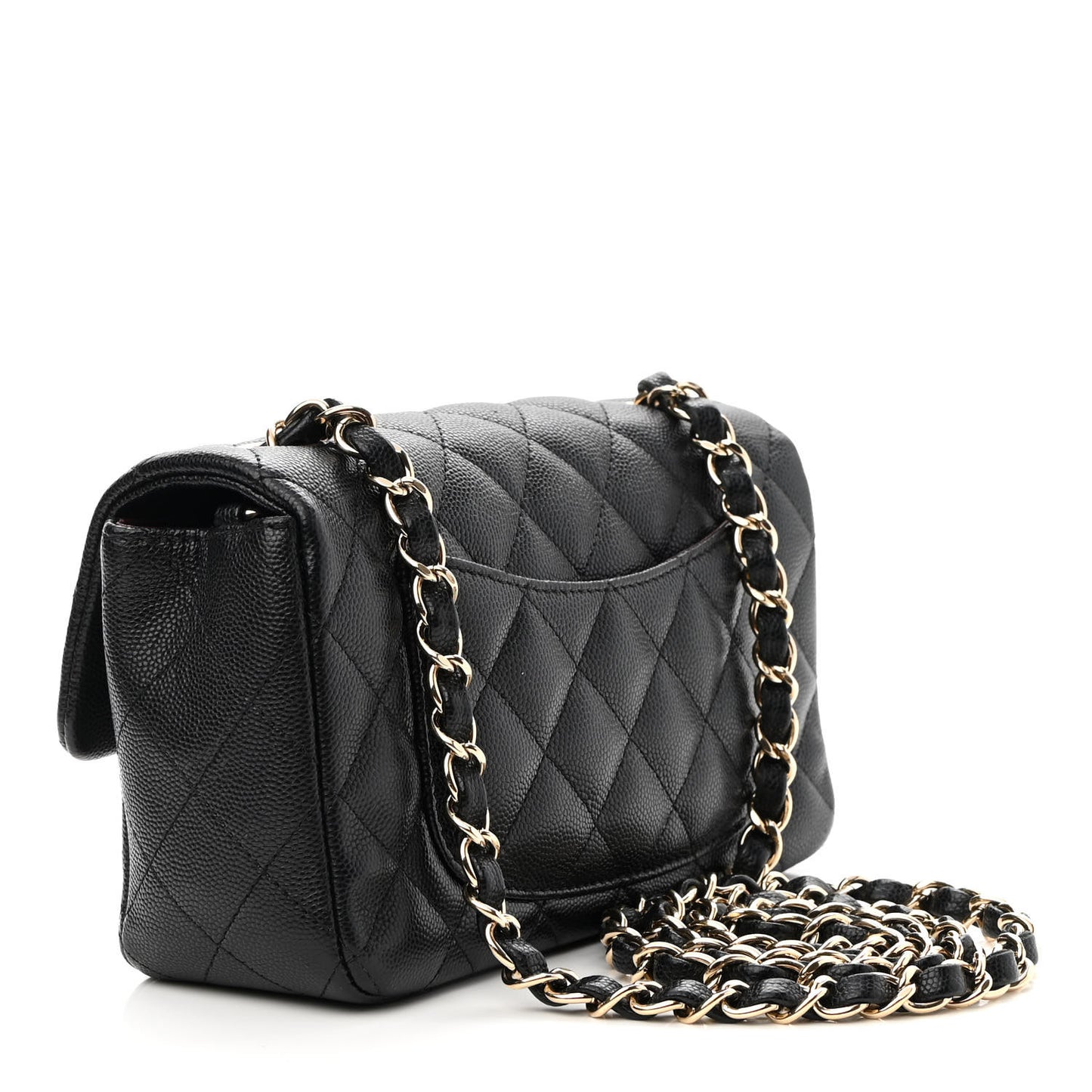 Caviar Quilted Mini Rectangular Flap Black