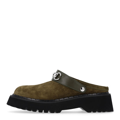 Gucci Suede Womens Horsebit Platform Mules 38.5 Dark Green 1 of 11