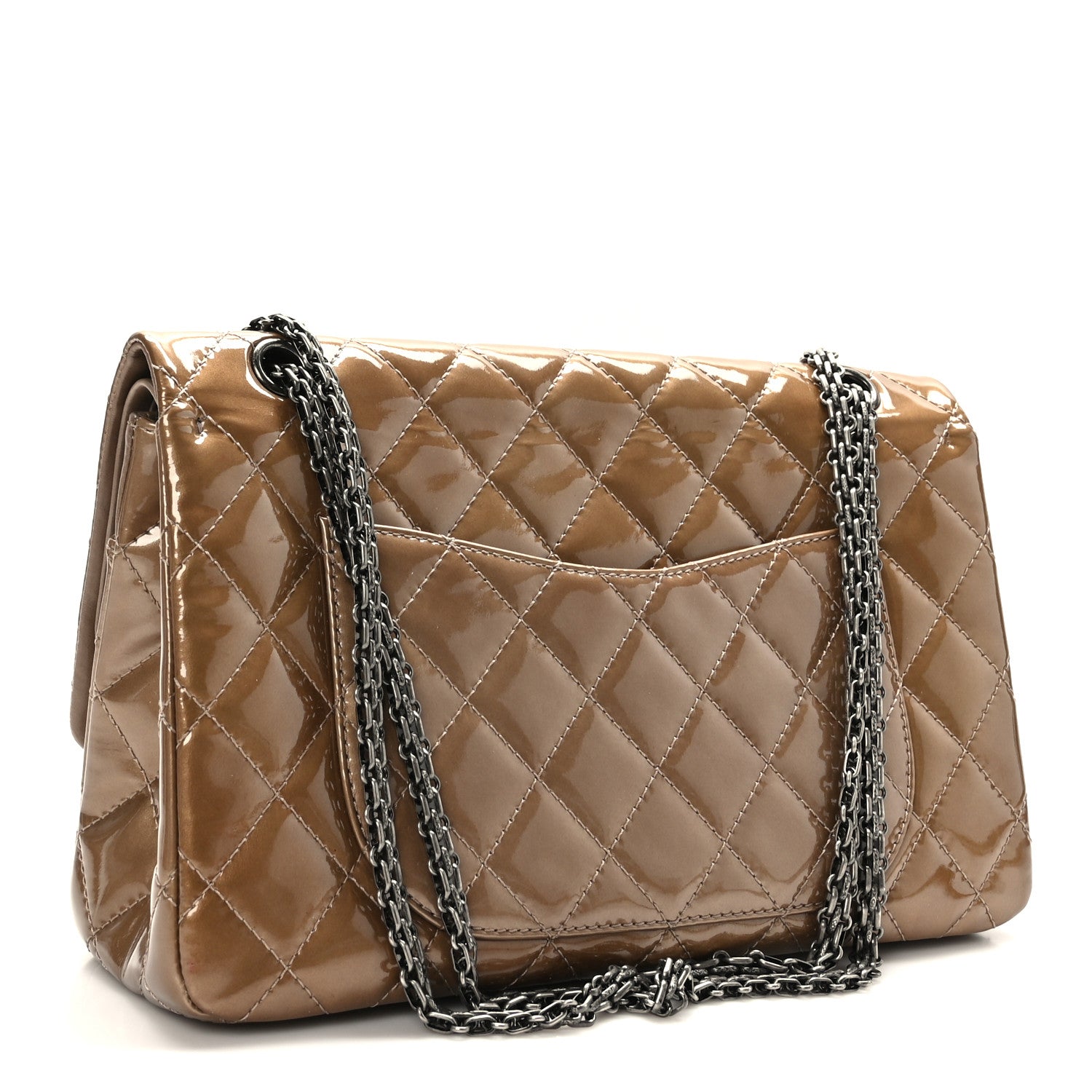 Chanel Patent Quilted 2.55 Reissue 227 Flap Taupe 3 of 9