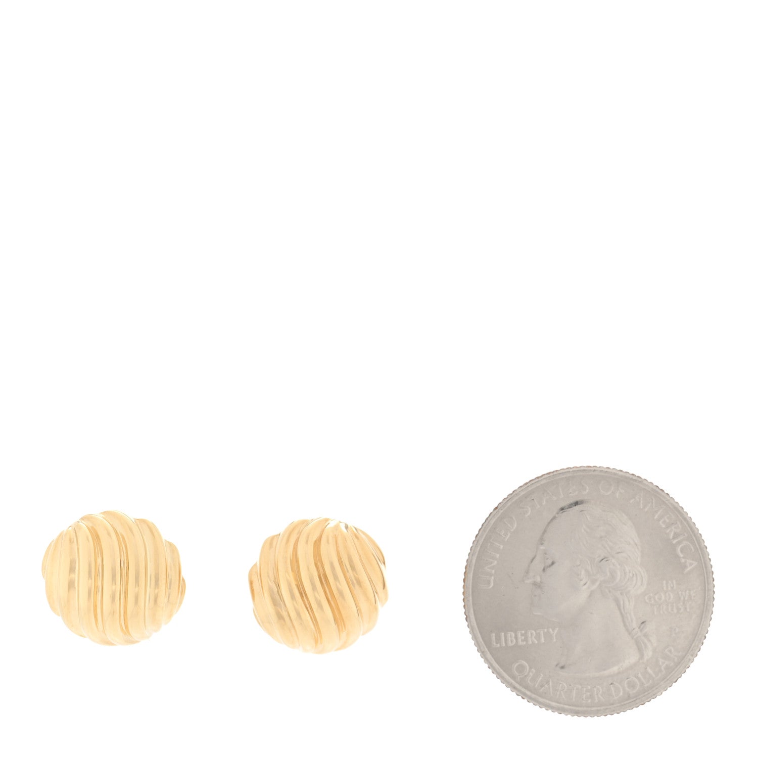 David Yurman 18K Yellow Gold 14mm Sculpted Cable Earrings 2 of 4