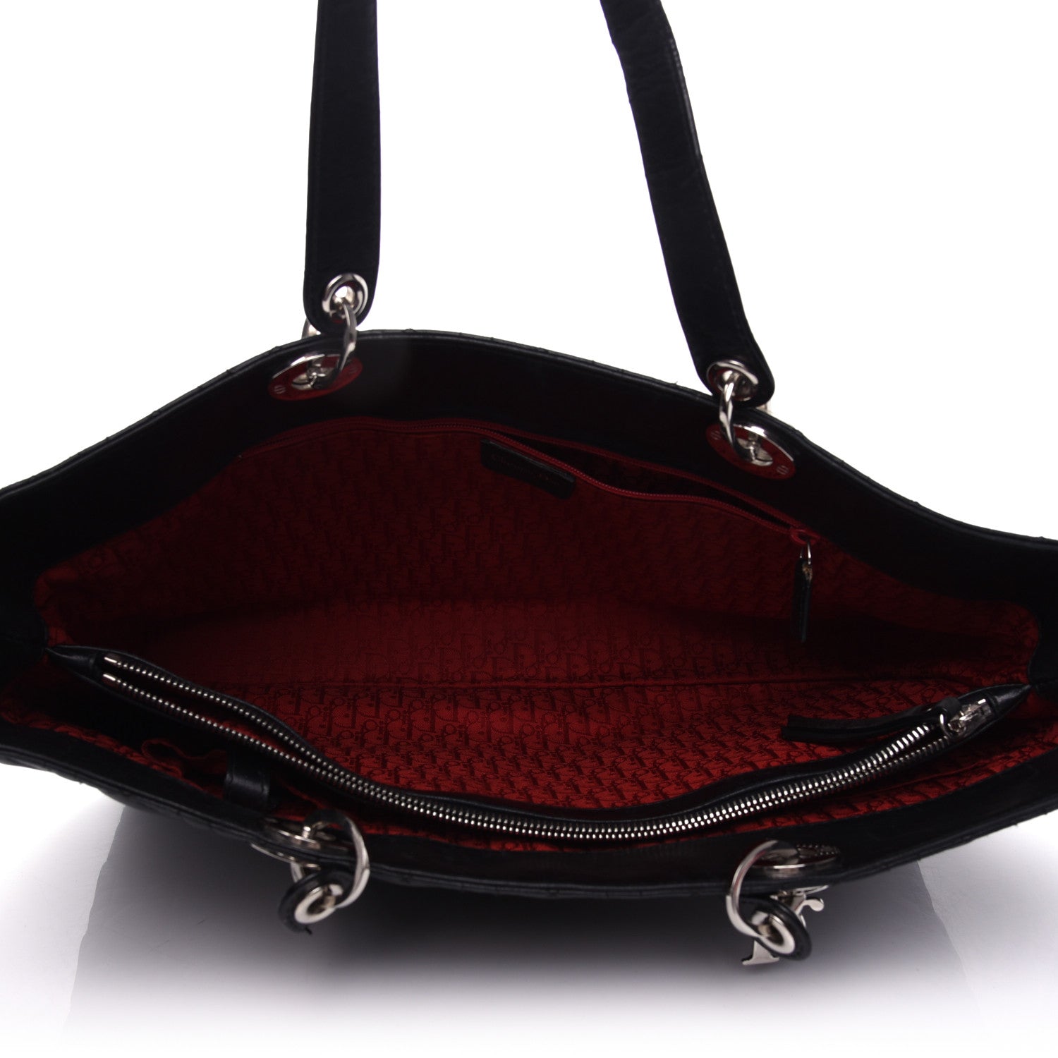 Christian Dior Lambskin Cannage Large Lady Dior Shopper Tote Black 5 of 11