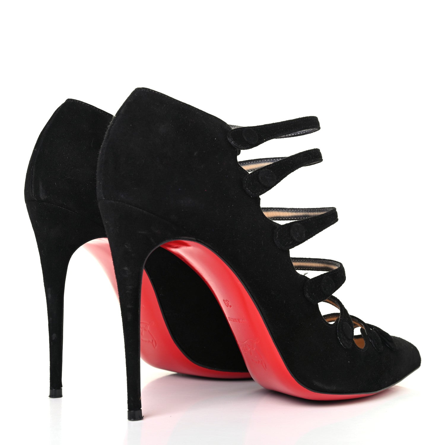 Christian Louboutin Suede Viennana 120 Strappy Booties 39 Black 3 of 4
