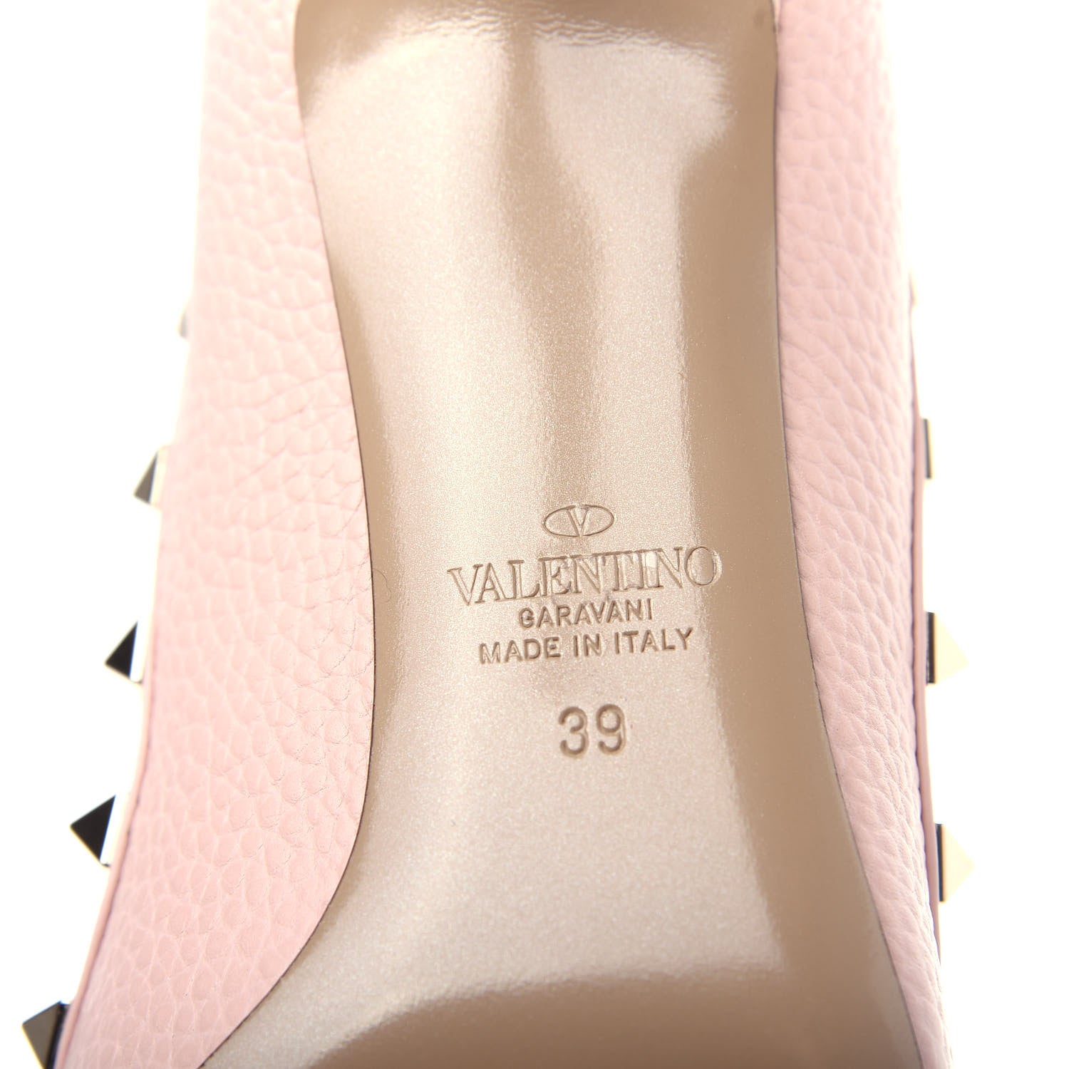 Valentino Garavani Pebbled Calfskin Rockstud 85mm Pumps 39 Rose Quartz 9 of 11