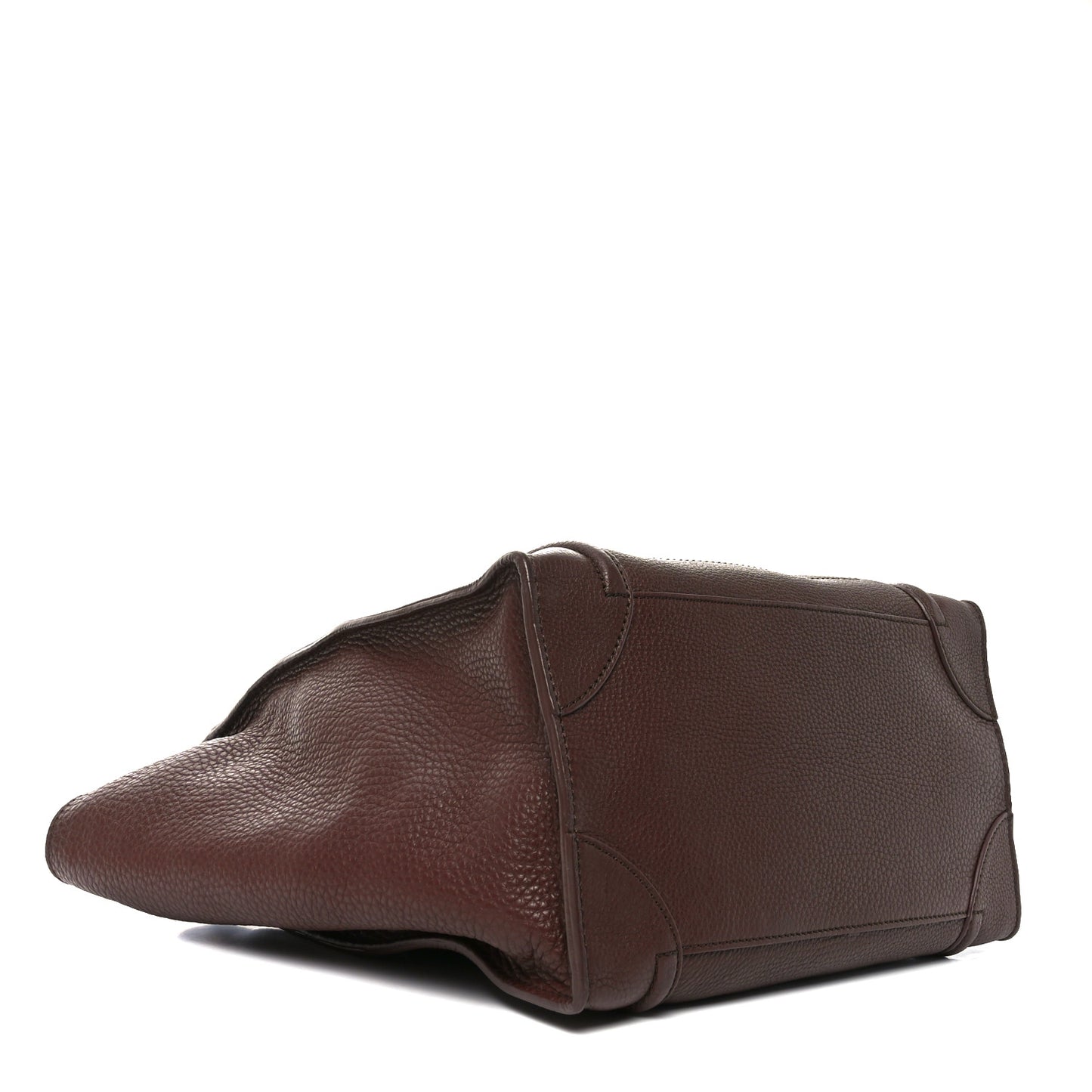Pebbled Calfskin Mini Luggage Chocolate