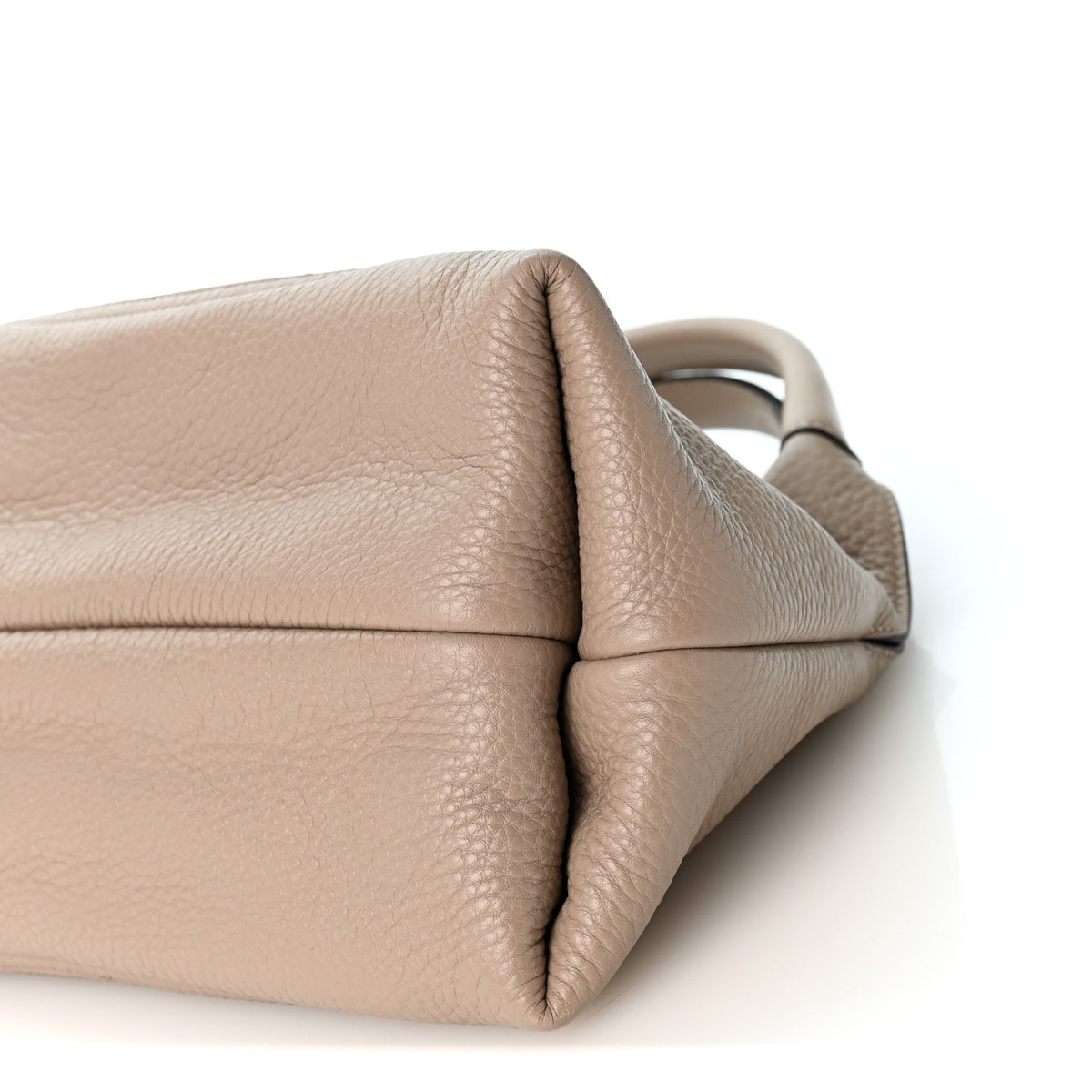 Grained Calfskin Softbit Medium Shoulder Bag Taupe