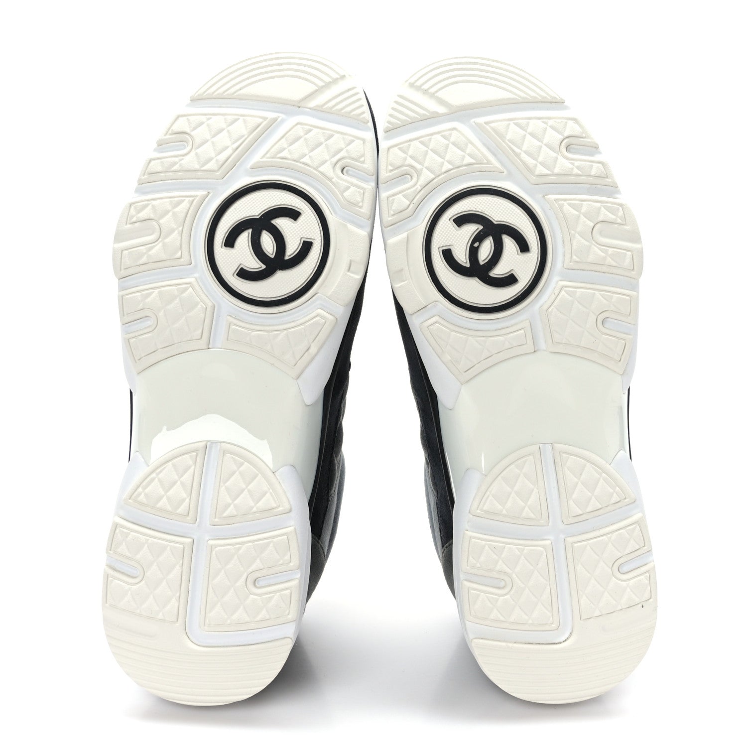 Chanel Fabric Suede Calfskin Quilted CC Sneakers 37 Dark Grey 5 of 7