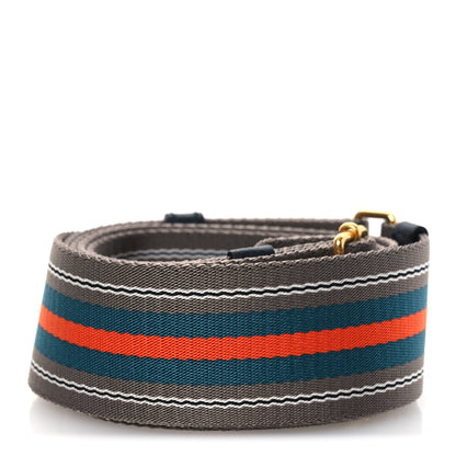 Prada Vitello Daino Striped Fabric Shoulder Strap 2 of 3