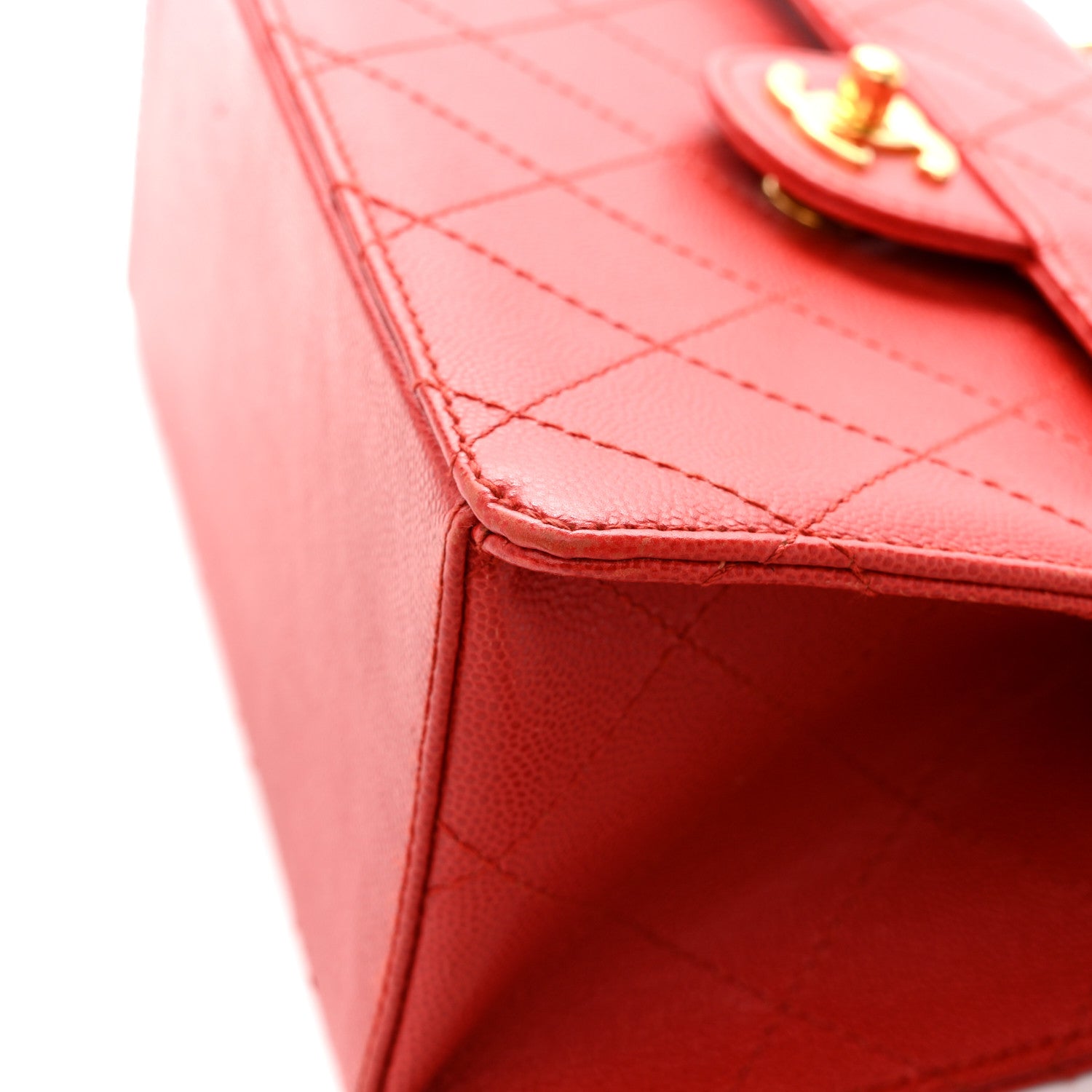 Chanel Caviar Stitched Flap Shoulder Bag Red 17 of 17