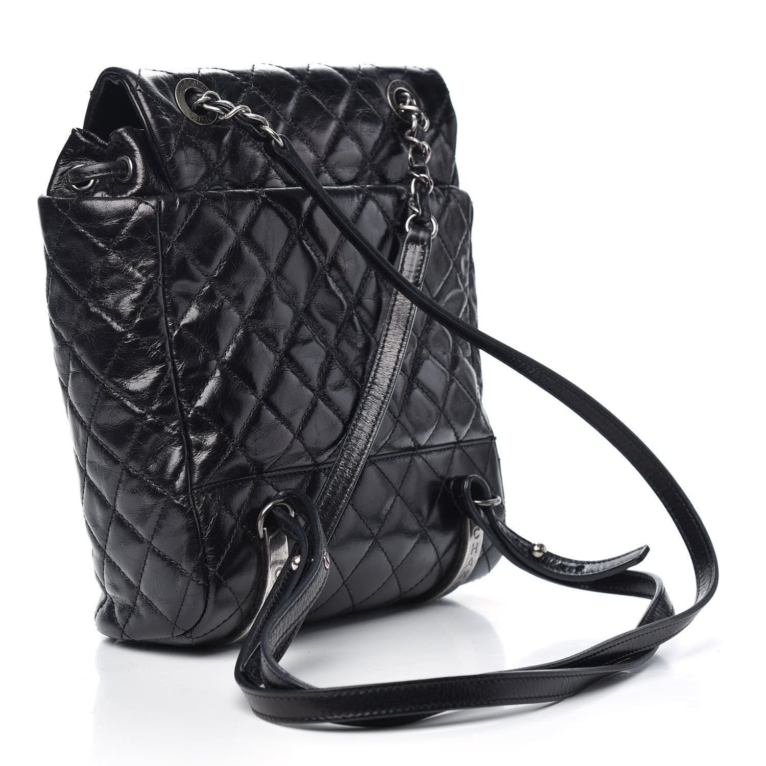 Chanel Glazed Calfskin Quilted Small Salzburg Mountain Backpack Black 3 of 10