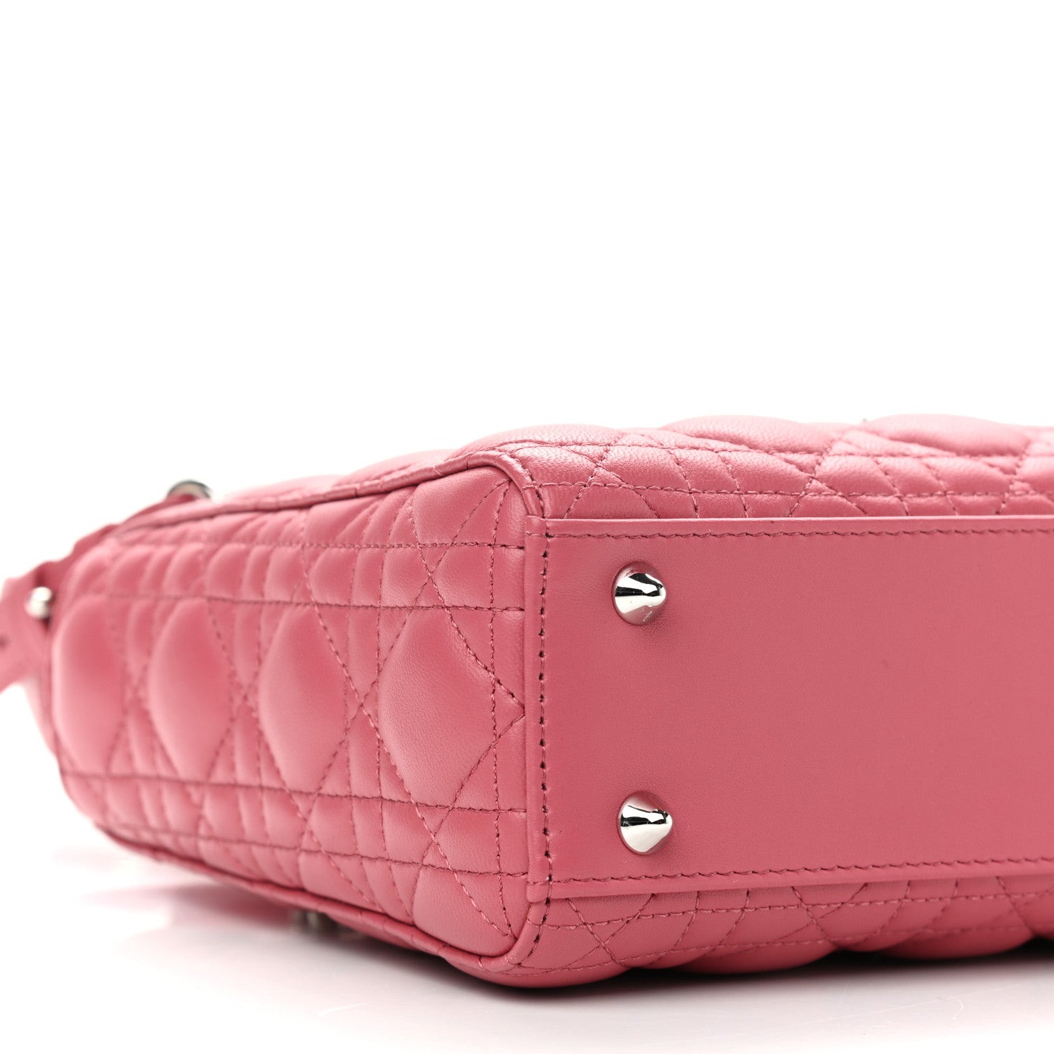 Christian Dior Lambskin Cannage Small My ABCDior Lady Dior Coral 9 of 11