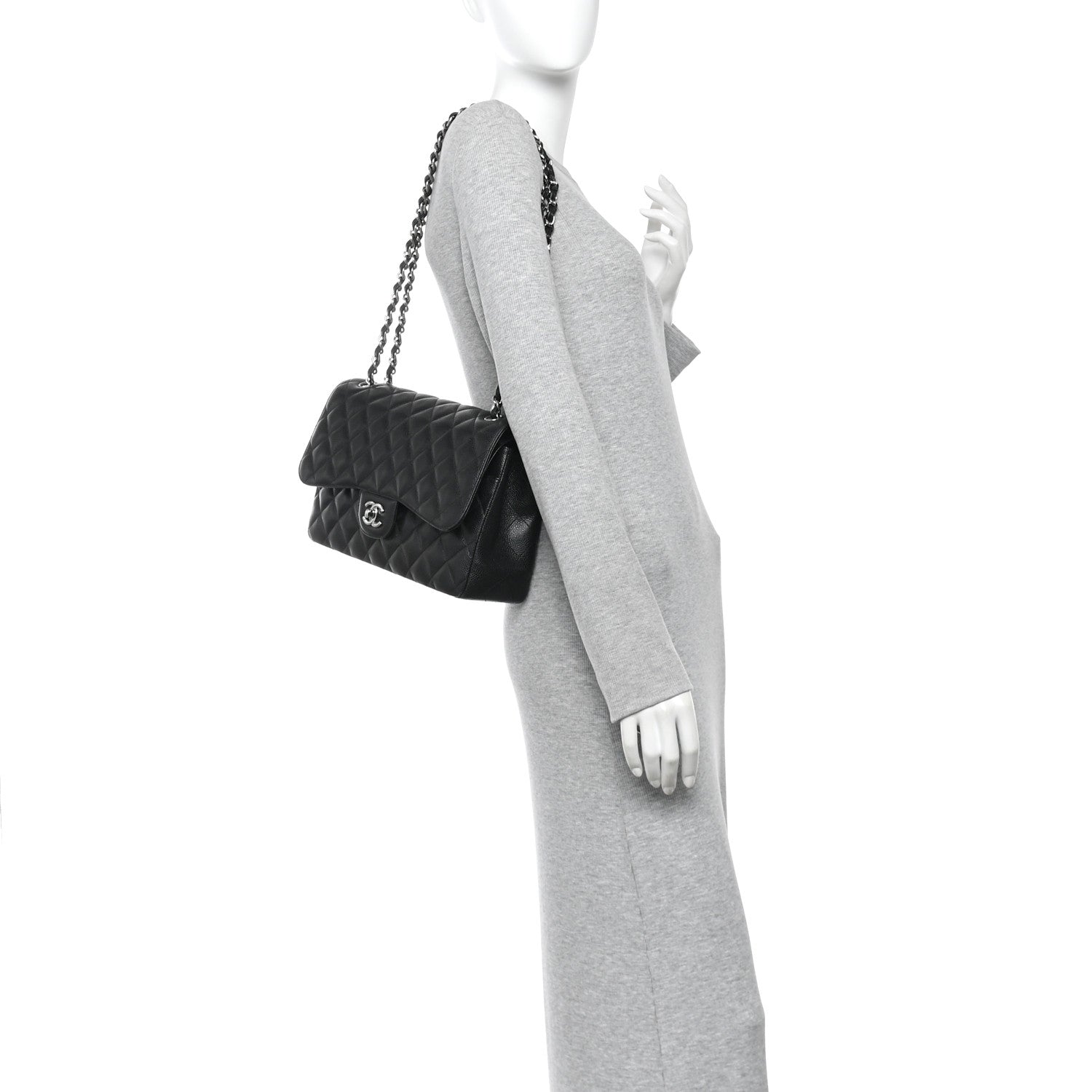 Chanel Caviar Quilted Jumbo Double Flap  Black 2 of 13