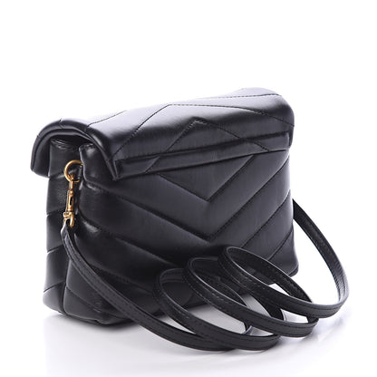 Saint Laurent Calfskin Y Quilted Monogram Toy Loulou Crossbody Bag Black 2 of 7