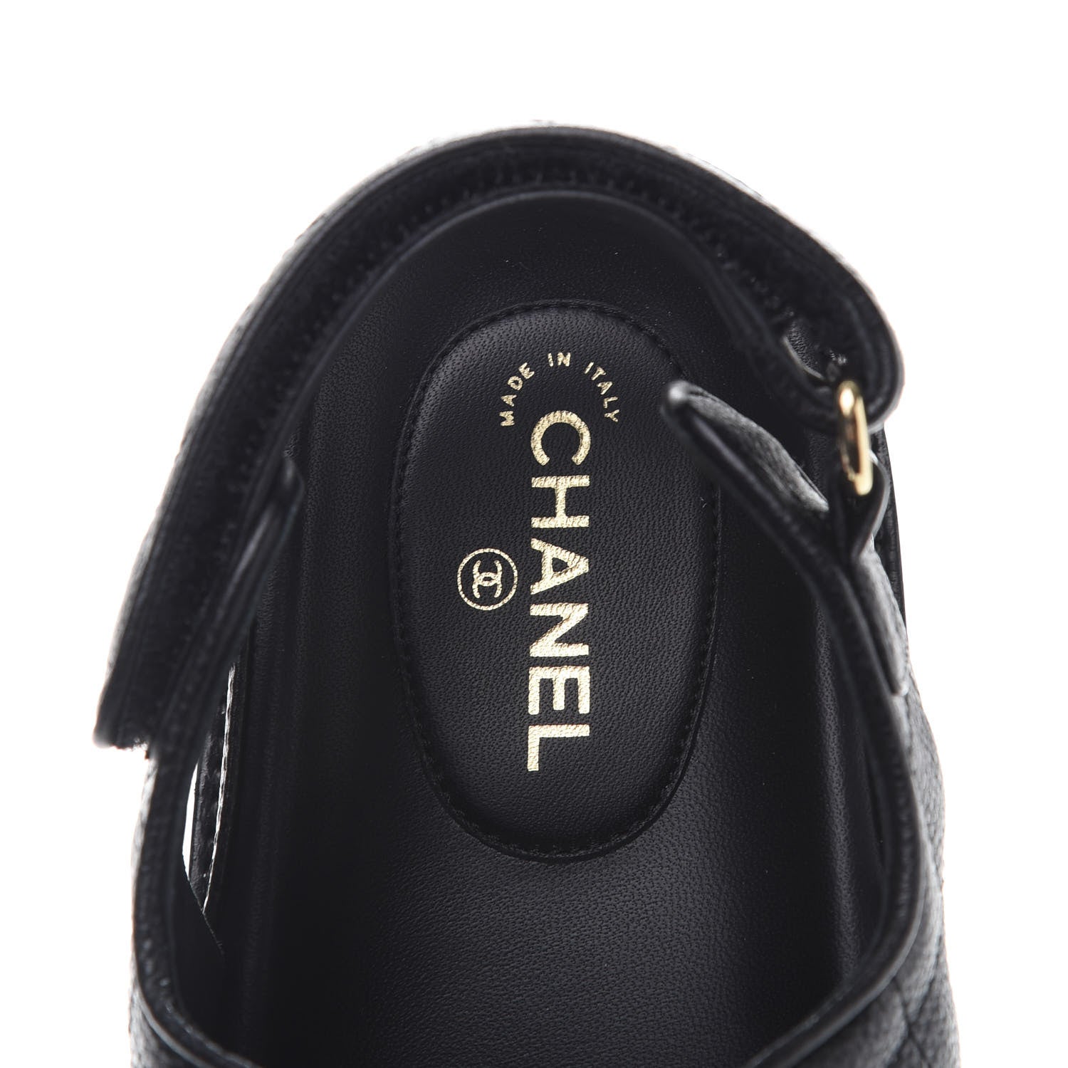 Chanel Grained Calfskin Velcro Dad Sandals 38 Black 6 of 9
