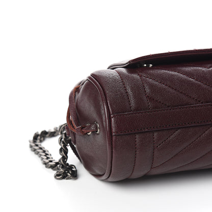 Saint Laurent Lambskin Matelasse Monogram East West Rider Bag Bordeaux 7 of 9