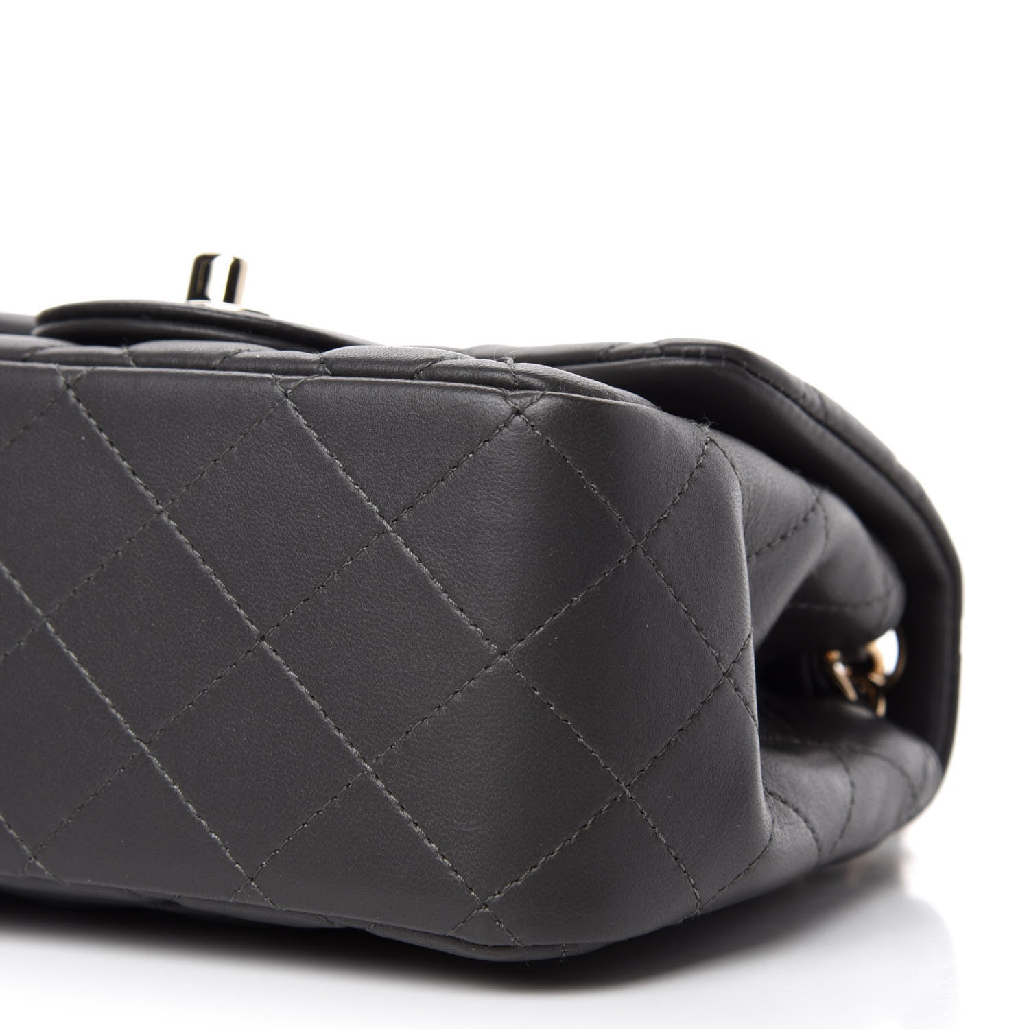 Chanel Lambskin Quilted Mini Square Flap Dark Grey 7 of 10