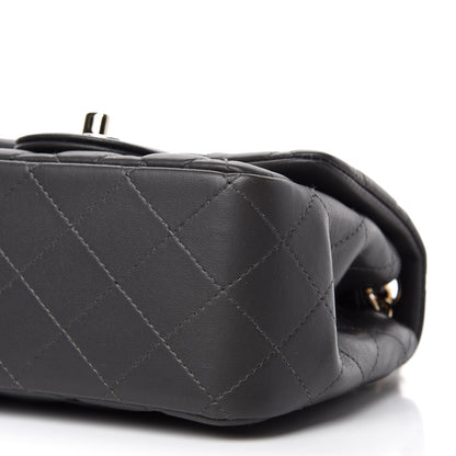 Chanel Lambskin Quilted Mini Square Flap Dark Grey 7 of 10