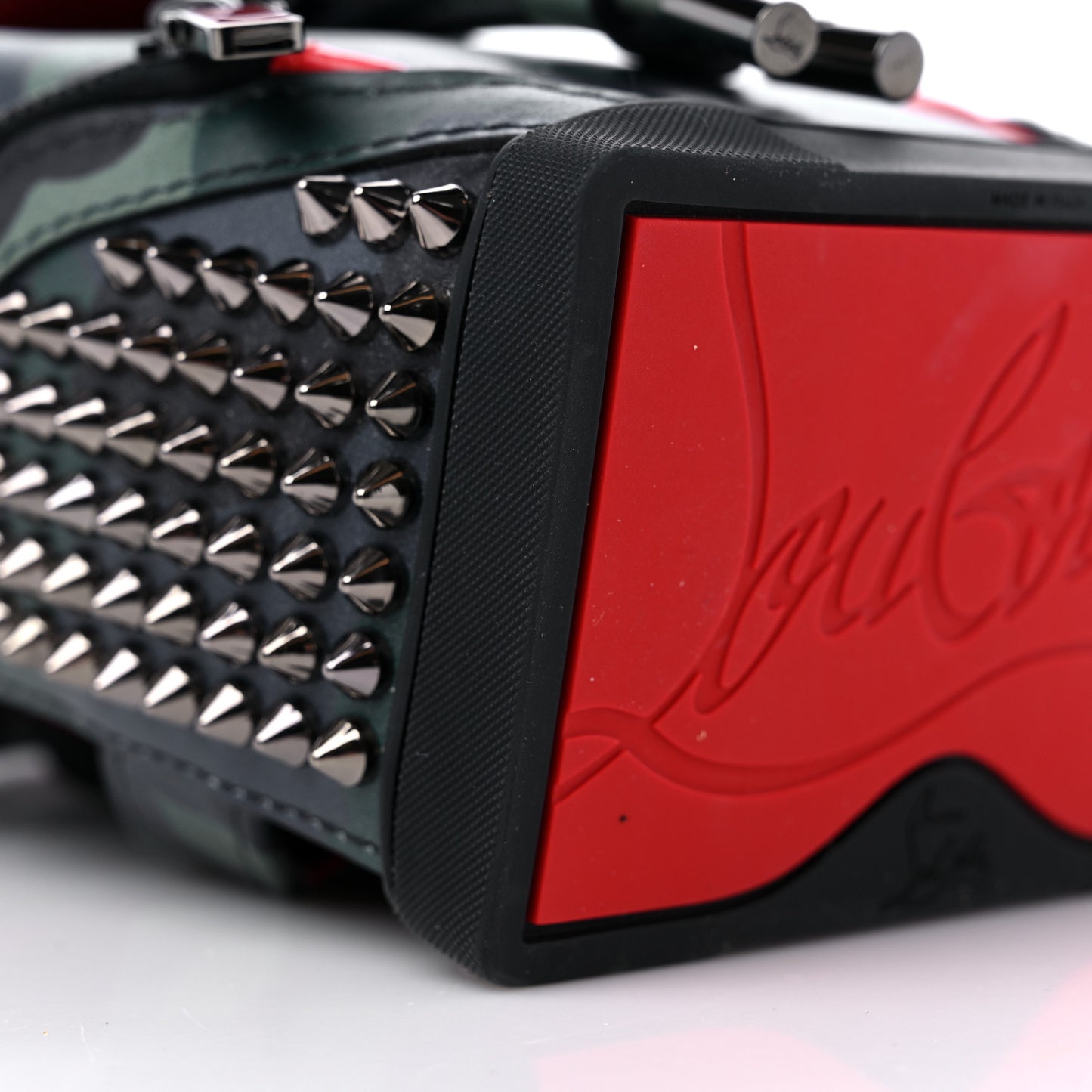 Calfskin Spiked Camouflage Mini Explorafunk Keyring Bag Multicolor